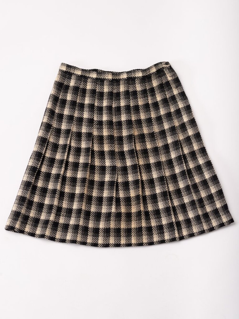 VTG Micki Plaid Pleated Skirt Dark Academia Preppy Tweed 100% Wool 80s 90s Large